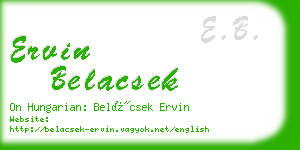 ervin belacsek business card